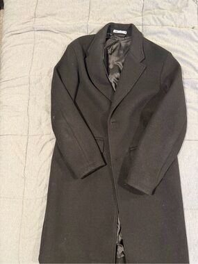 Zara Black Men's Pea Coat - Classic Tailored Style